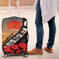 Personalised Remembering ANZAC Lest We Forget Luggage Cover Vintage Film Frame Memorial Red Poppy