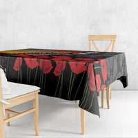 Personalised Remembering ANZAC Lest We Forget Tablecloth Vintage Film Frame Memorial Red Poppy