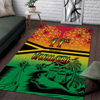 Hapi 44th Indipendens Dei Vanuatu Area Rug Yumi 1980 with Vanuatuan Beach Landscape LT9 Reggae - Polynesian Pride