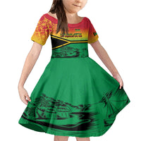 Hapi 44th Indipendens Dei Vanuatu Family Matching Mermaid Dress and Hawaiian Shirt Yumi 1980 with Vanuatuan Beach Landscape LT9 Daughter's Dress Reggae - Polynesian Pride