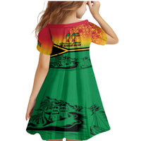 Hapi 44th Indipendens Dei Vanuatu Family Matching Mermaid Dress and Hawaiian Shirt Yumi 1980 with Vanuatuan Beach Landscape LT9 - Polynesian Pride