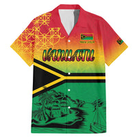 Hapi 44th Indipendens Dei Vanuatu Family Matching Mermaid Dress and Hawaiian Shirt Yumi 1980 with Vanuatuan Beach Landscape LT9 Dad's Shirt - Short Sleeve Reggae - Polynesian Pride