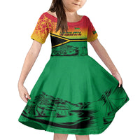 Hapi 44th Indipendens Dei Vanuatu Family Matching Off Shoulder Maxi Dress and Hawaiian Shirt Yumi 1980 with Vanuatuan Beach Landscape LT9 Daughter's Dress Reggae - Polynesian Pride