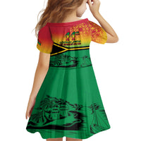 Hapi 44th Indipendens Dei Vanuatu Family Matching Summer Maxi Dress and Hawaiian Shirt Yumi 1980 with Vanuatuan Beach Landscape LT9 - Polynesian Pride