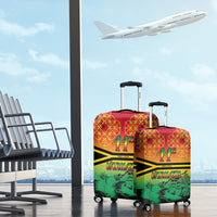 Hapi 44th Indipendens Dei Vanuatu Luggage Cover Yumi 1980 with Vanuatuan Beach Landscape LT9 - Polynesian Pride