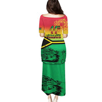 Hapi 44th Indipendens Dei Vanuatu Puletasi Yumi 1980 with Vanuatuan Beach Landscape LT9 - Polynesian Pride