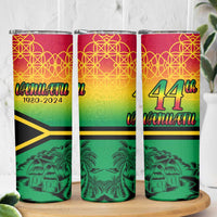 Hapi 44th Indipendens Dei Vanuatu Skinny Tumbler Yumi 1980 with Vanuatuan Beach Landscape LT9 - Polynesian Pride