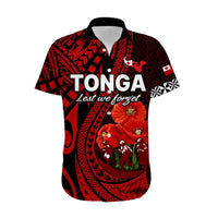 Tonga ANZAC Day Hawaiian Shirt Lest We Forget Red Version LT9 - Polynesian Pride