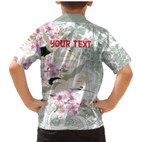 Personalized Japanese Shirasagi Bird Family Matching Mermaid Dress and Hawaiian Shirt Sakura and Hibiscus Polynesian Pattern LT9 - Polynesian Pride