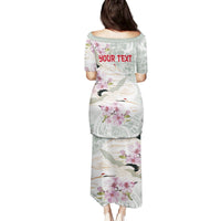 Personalized Japanese Shirasagi Bird Family Matching Puletasi and Hawaiian Shirt Sakura and Hibiscus Polynesian Pattern LT9 - Polynesian Pride