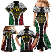 Halo Vanuatu Pride Family Matching Mermaid Dress and Hawaiian Shirt Vanuatuan Sand Drawing Pattern LT9 - Polynesian Pride