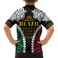 Halo Vanuatu Pride Family Matching Summer Maxi Dress and Hawaiian Shirt Vanuatuan Sand Drawing Pattern LT9 - Polynesian Pride