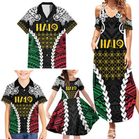 Halo Vanuatu Pride Family Matching Summer Maxi Dress and Hawaiian Shirt Vanuatuan Sand Drawing Pattern LT9 - Polynesian Pride