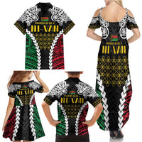 Halo Vanuatu Pride Family Matching Summer Maxi Dress and Hawaiian Shirt Vanuatuan Sand Drawing Pattern LT9 - Polynesian Pride