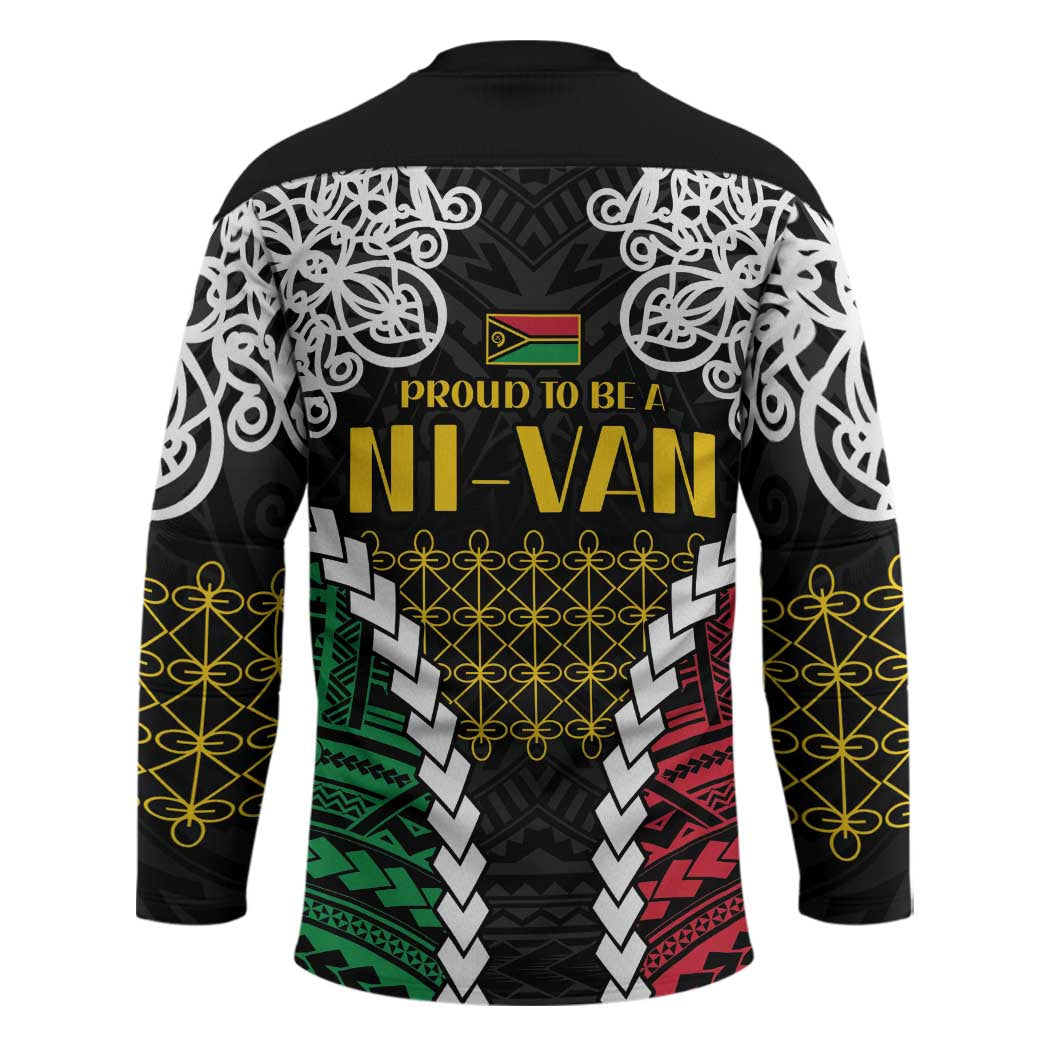 Halo Vanuatu Pride Hockey Jersey Vanuatuan Sand Drawing Pattern - Polynesian Pride