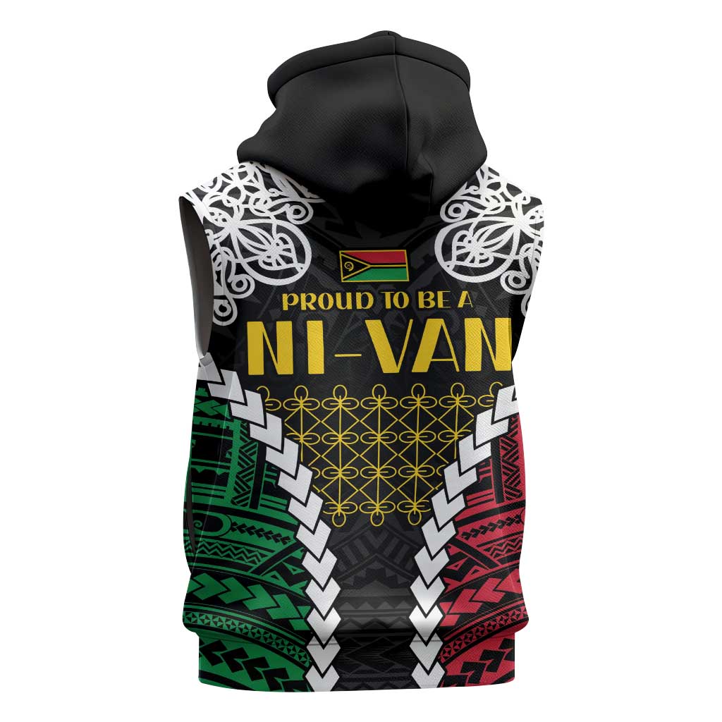 Halo Vanuatu Pride Sleeveless Hoodie Vanuatuan Sand Drawing Pattern LT9 - Polynesian Pride