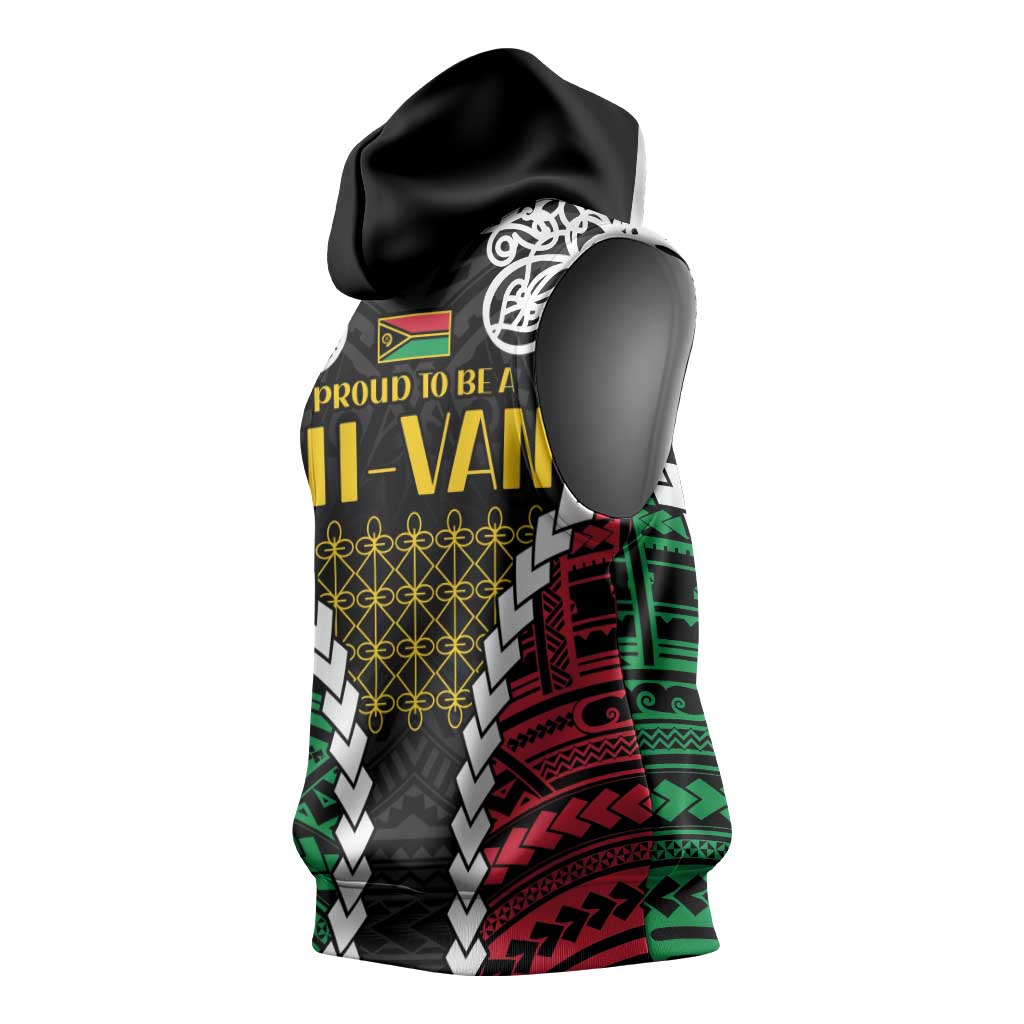 Halo Vanuatu Pride Sleeveless Hoodie Vanuatuan Sand Drawing Pattern LT9 - Polynesian Pride