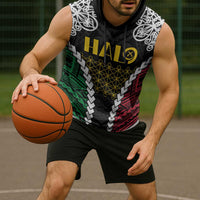 Halo Vanuatu Pride Sleeveless Hoodie Vanuatuan Sand Drawing Pattern LT9 - Polynesian Pride