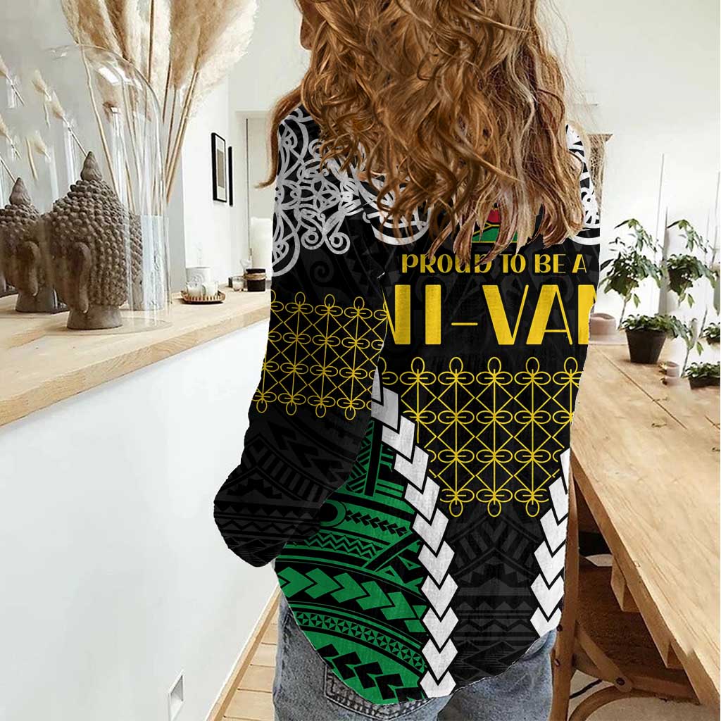 Halo Vanuatu Pride Women Casual Shirt Vanuatuan Sand Drawing Pattern