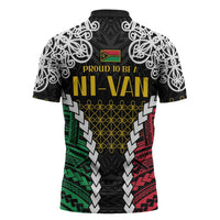 Halo Vanuatu Pride Zipper Polo Shirt Vanuatuan Sand Drawing Pattern LT9 - Polynesian Pride