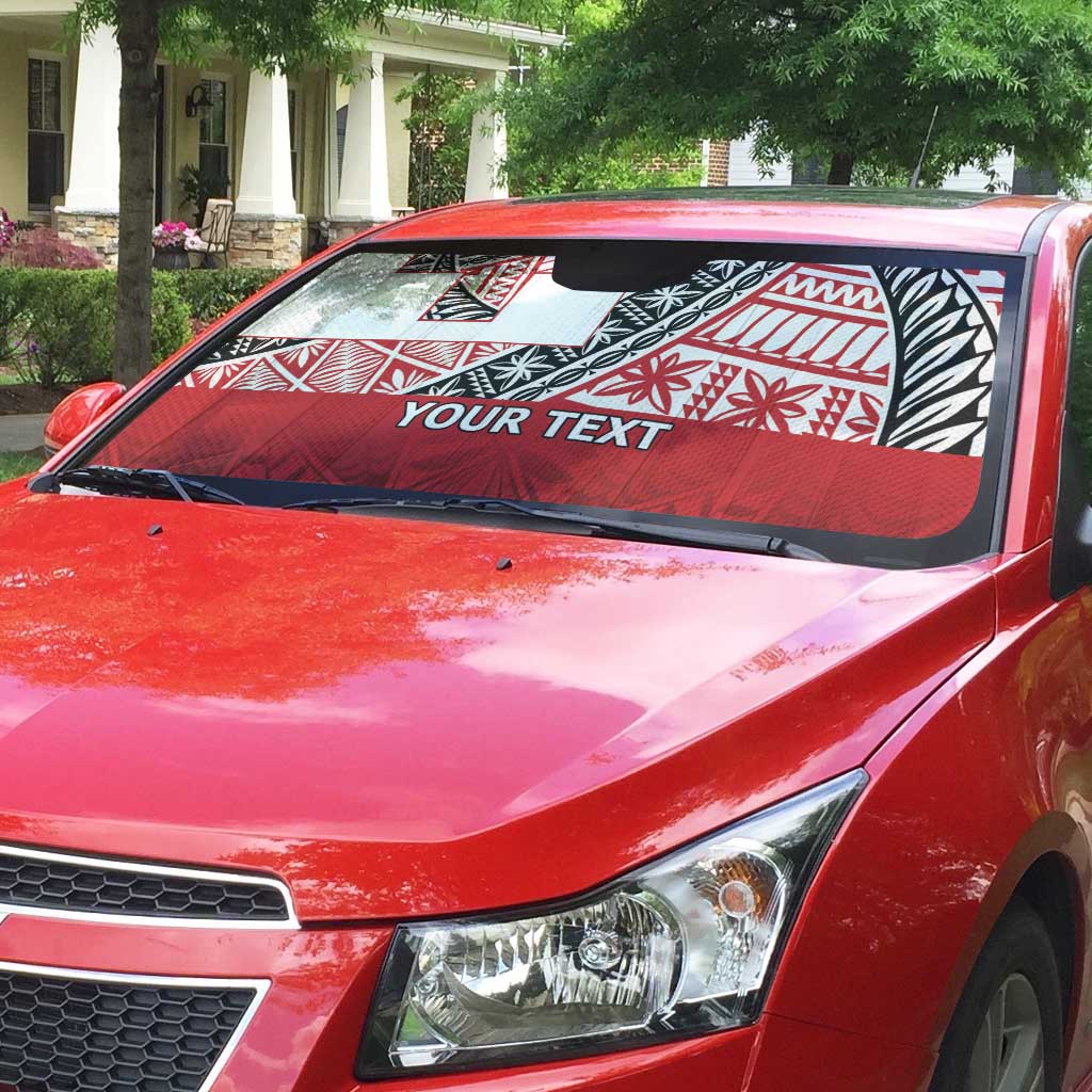 Malo e lelei Tonga Auto Sun Shade Ngatu Tokelau Feletoa Fata Traditional Polynesian Pattern - Polynesian Pride