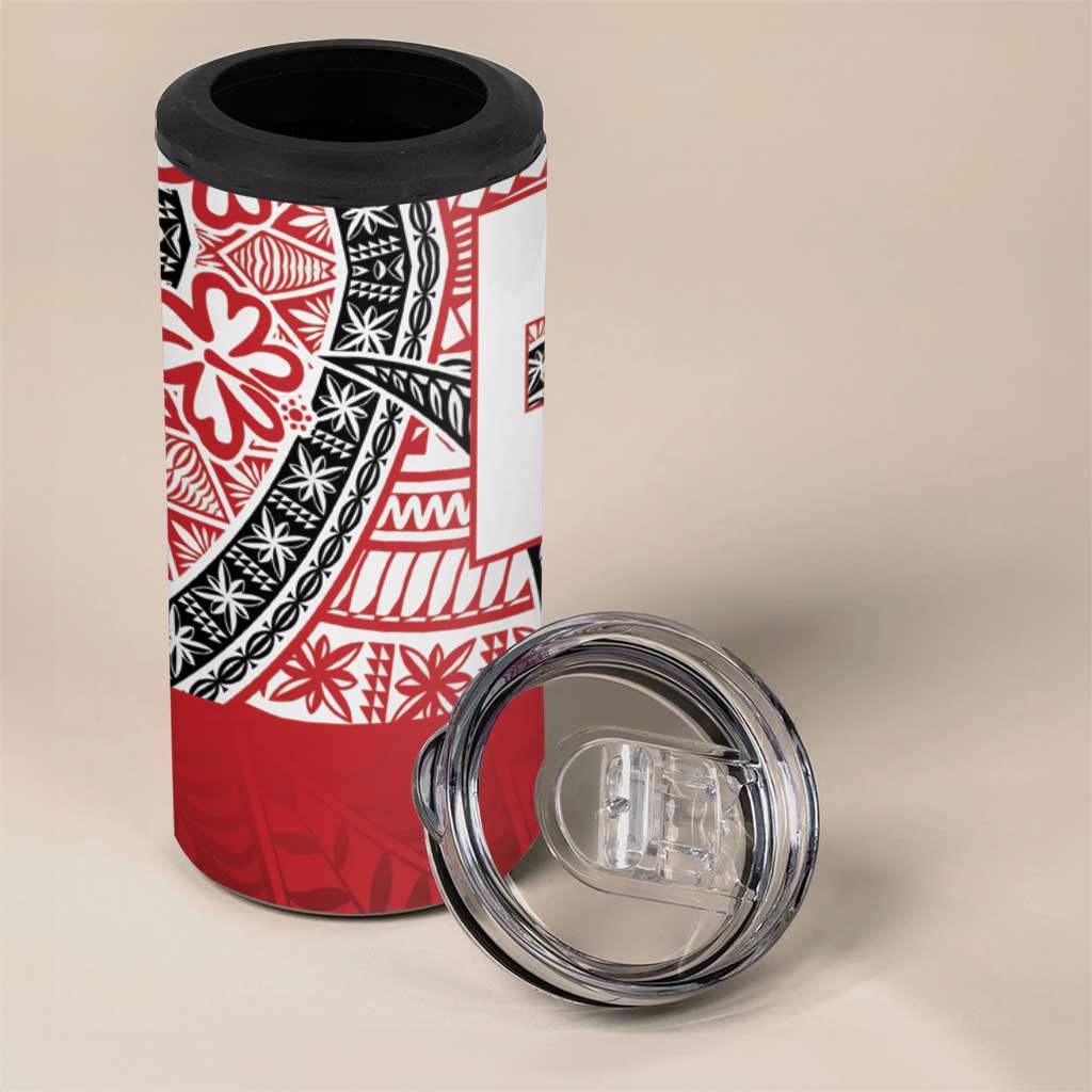 Malo e lelei Tonga 4 in 1 Can Cooler Tumbler Ngatu Tokelau Feletoa Fata Traditional Polynesian Pattern LT9 - Polynesian Pride