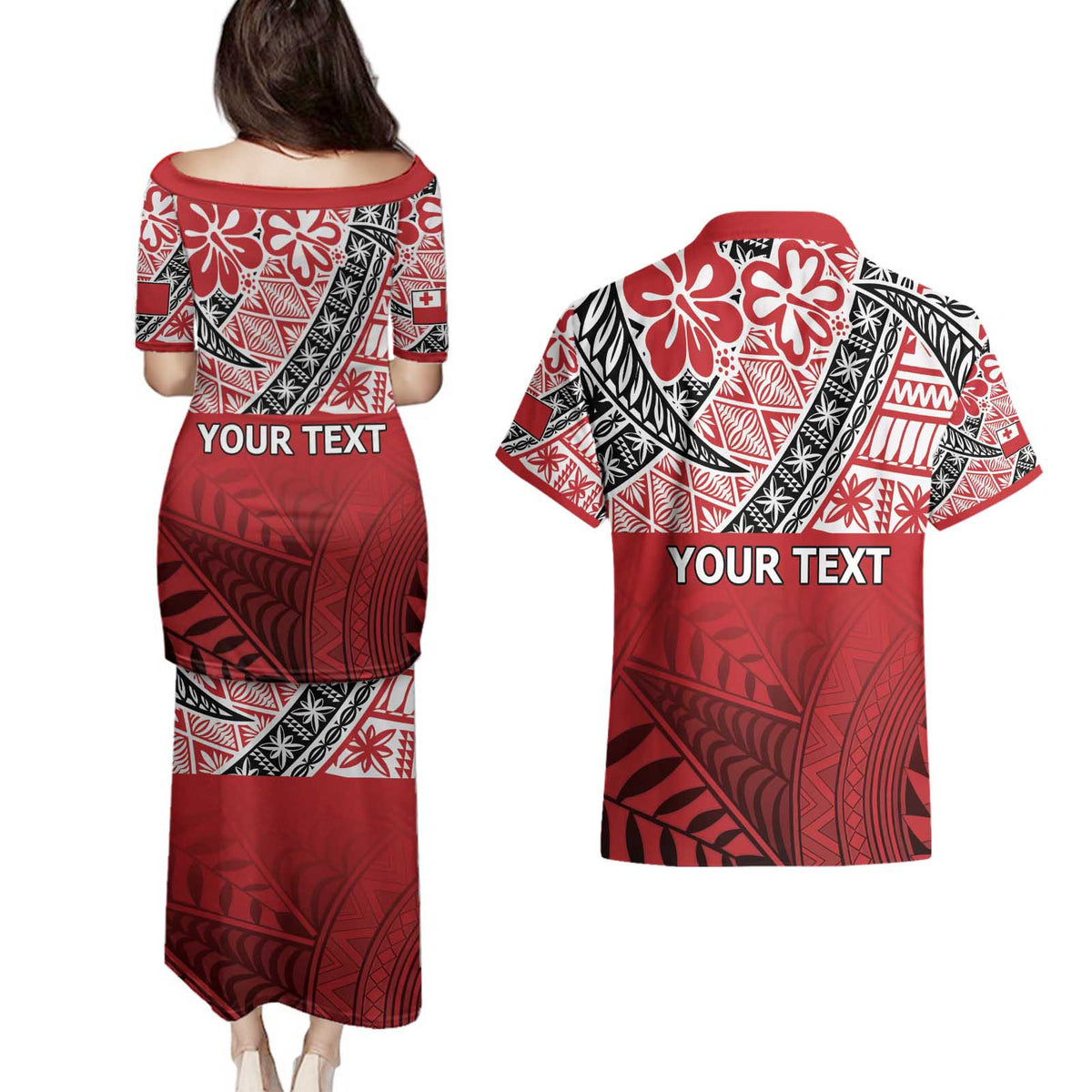 Malo e lelei Tonga Couples Matching Puletasi and Hawaiian Shirt Ngatu Tokelau Feletoa Fata Traditional Polynesian Pattern LT9 - Polynesian Pride