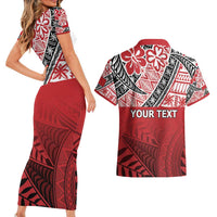 Malo e lelei Tonga Couples Matching Short Sleeve Bodycon Dress and Hawaiian Shirt Ngatu Tokelau Feletoa Fata Traditional Polynesian Pattern LT9 - Polynesian Pride