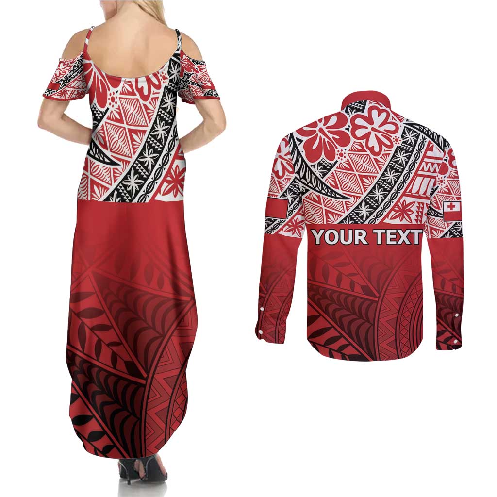 Malo e lelei Tonga Couples Matching Summer Maxi Dress and Long Sleeve Button Shirt Ngatu Tokelau Feletoa Fata Traditional Polynesian Pattern LT9 - Polynesian Pride