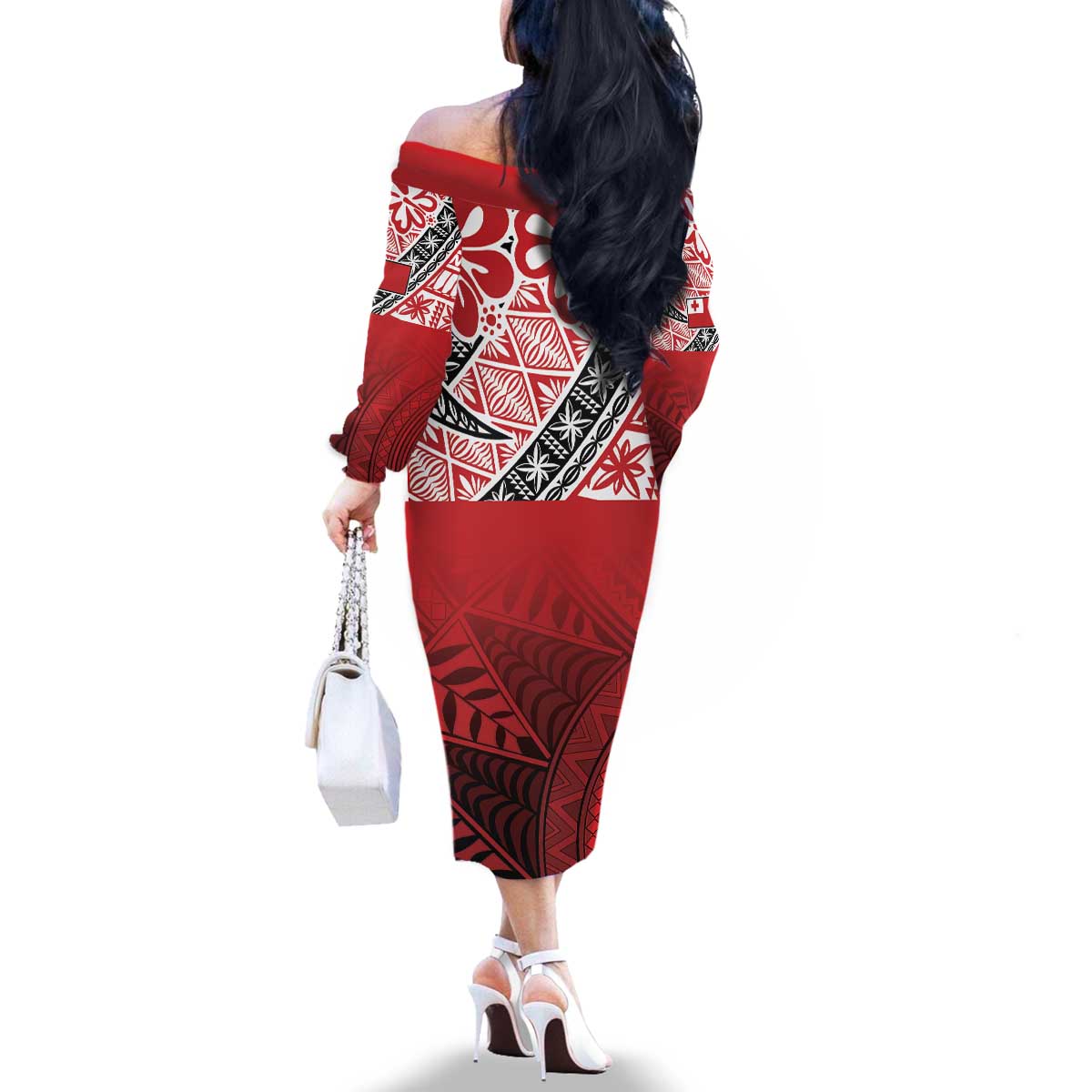 Malo e lelei Tonga Family Matching Off The Shoulder Long Sleeve Dress and Hawaiian Shirt Ngatu Tokelau Feletoa Fata Traditional Polynesian Pattern LT9 - Polynesian Pride