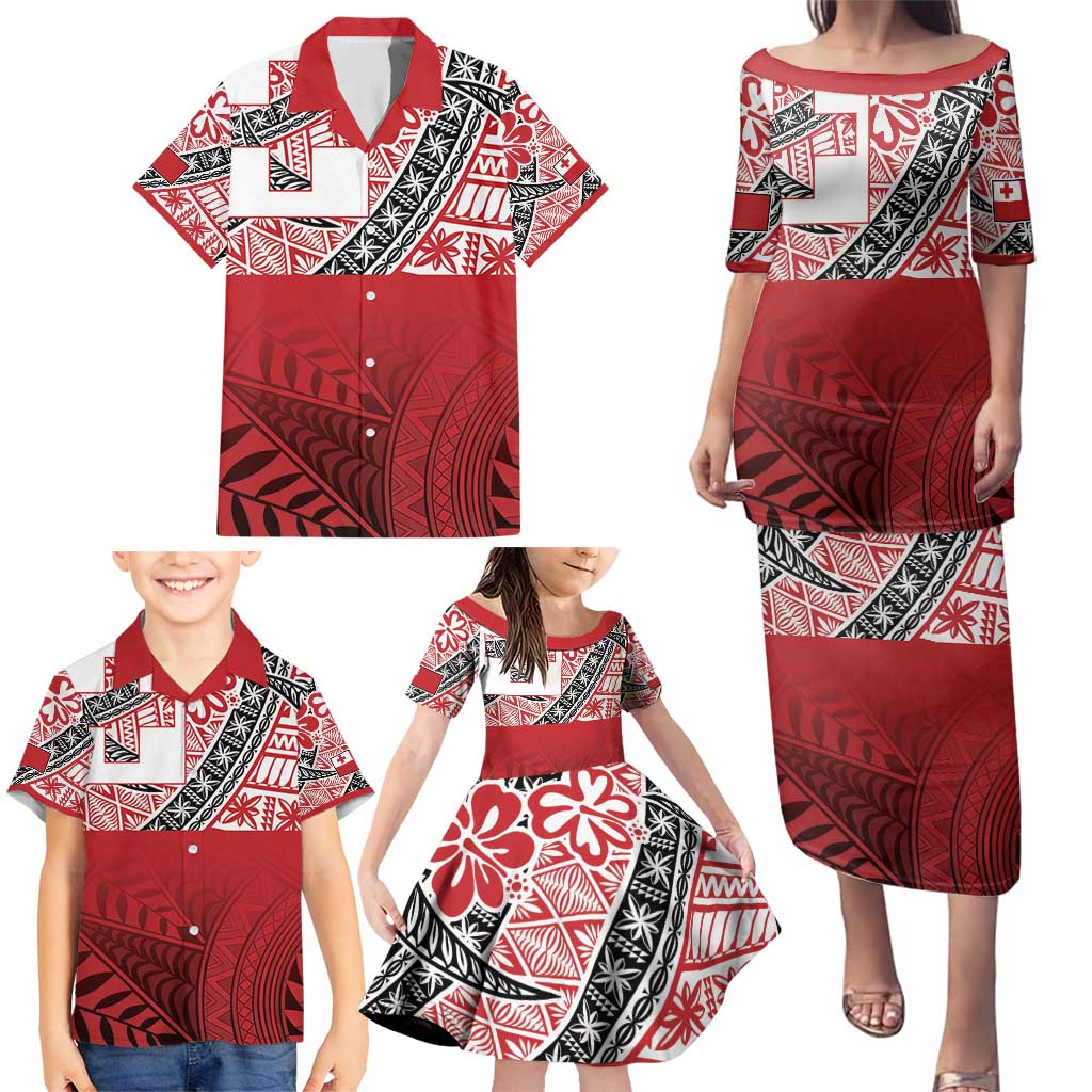 Malo e lelei Tonga Family Matching Puletasi and Hawaiian Shirt Ngatu Tokelau Feletoa Fata Traditional Polynesian Pattern LT9 - Polynesian Pride