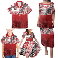 Malo e lelei Tonga Family Matching Puletasi and Hawaiian Shirt Ngatu Tokelau Feletoa Fata Traditional Polynesian Pattern LT9 - Polynesian Pride