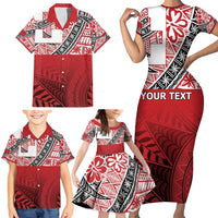 Malo e lelei Tonga Family Matching Short Sleeve Bodycon Dress and Hawaiian Shirt Ngatu Tokelau Feletoa Fata Traditional Polynesian Pattern LT9 - Polynesian Pride