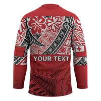 Malo e lelei Tonga Hockey Jersey Ngatu Tokelau Feletoa Fata Traditional Polynesian Pattern - Polynesian Pride