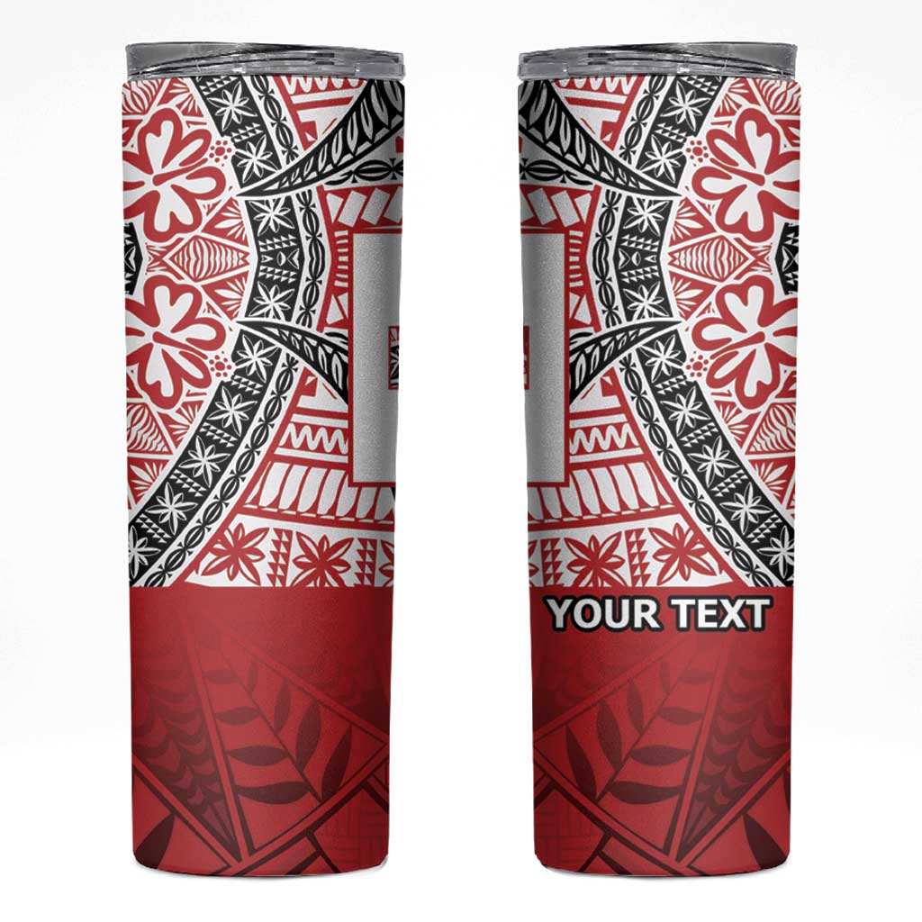 Malo e lelei Tonga Skinny Tumbler Ngatu Tokelau Feletoa Fata Traditional Polynesian Pattern LT9 Red - Polynesian Pride