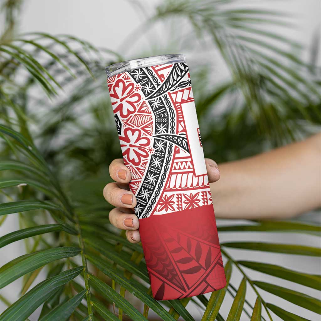 Malo e lelei Tonga Skinny Tumbler Ngatu Tokelau Feletoa Fata Traditional Polynesian Pattern LT9 - Polynesian Pride