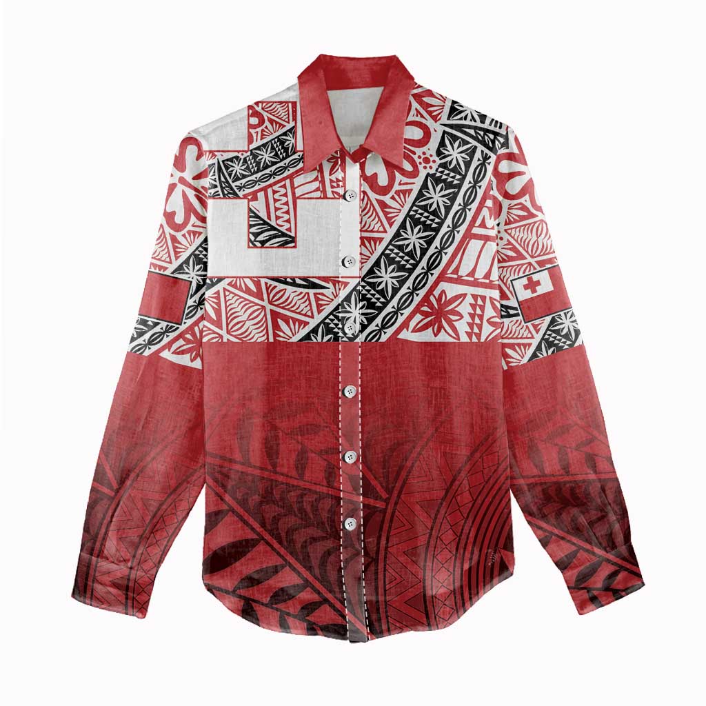 Malo e lelei Tonga Women Casual Shirt Ngatu Tokelau Feletoa Fata Traditional Polynesian Pattern LT9 - Polynesian Pride