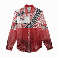 Malo e lelei Tonga Women Casual Shirt Ngatu Tokelau Feletoa Fata Traditional Polynesian Pattern LT9 - Polynesian Pride