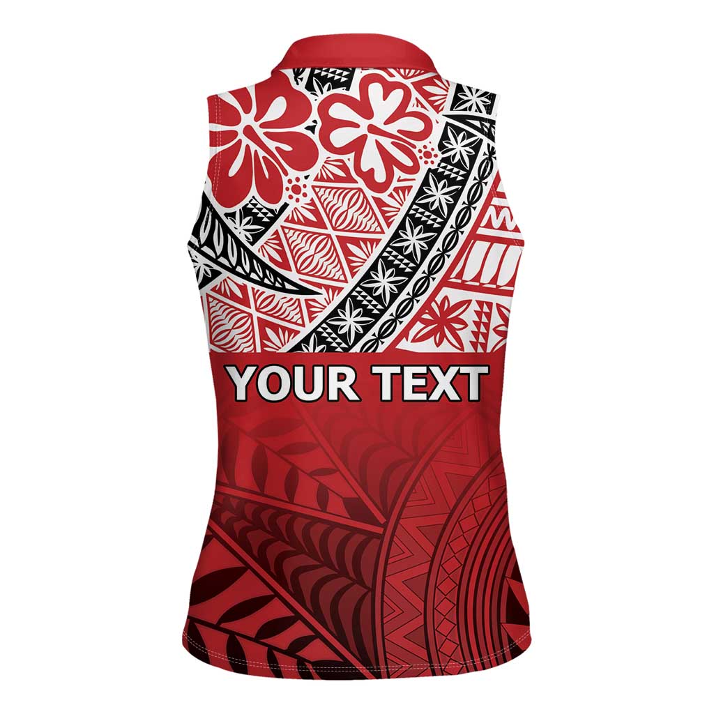 Malo e lelei Tonga Women Sleeveless Polo Shirt Ngatu Tokelau Feletoa Fata Traditional Polynesian Pattern LT9 - Polynesian Pride