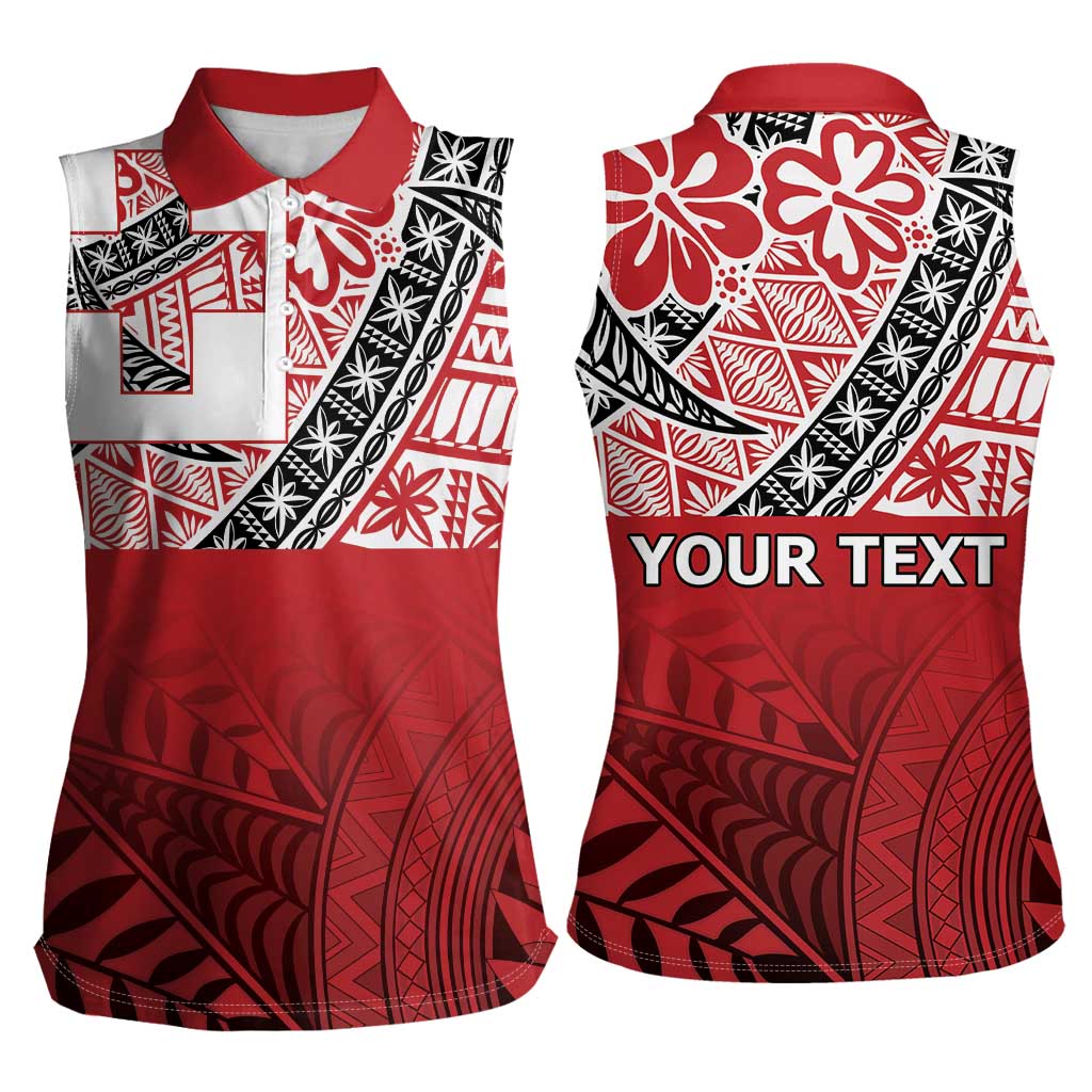 Malo e lelei Tonga Women Sleeveless Polo Shirt Ngatu Tokelau Feletoa Fata Traditional Polynesian Pattern LT9 - Polynesian Pride