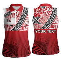 Malo e lelei Tonga Women Sleeveless Polo Shirt Ngatu Tokelau Feletoa Fata Traditional Polynesian Pattern LT9 - Polynesian Pride