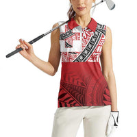 Malo e lelei Tonga Women Sleeveless Polo Shirt Ngatu Tokelau Feletoa Fata Traditional Polynesian Pattern LT9 - Polynesian Pride