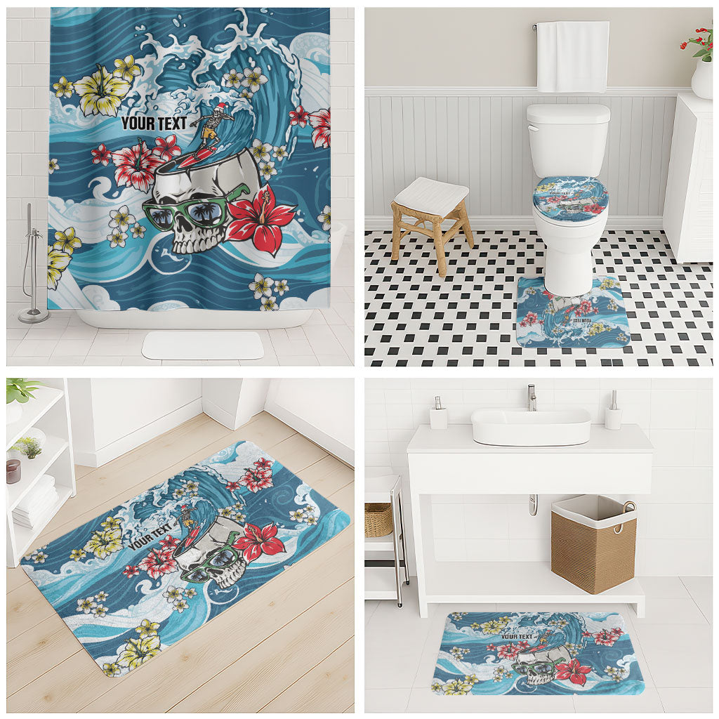 Hawaii Santa Skeleton Surfing Personalized Bathroom Set Mele Kalikimaka i Iulai! LT9 - Polynesian Pride
