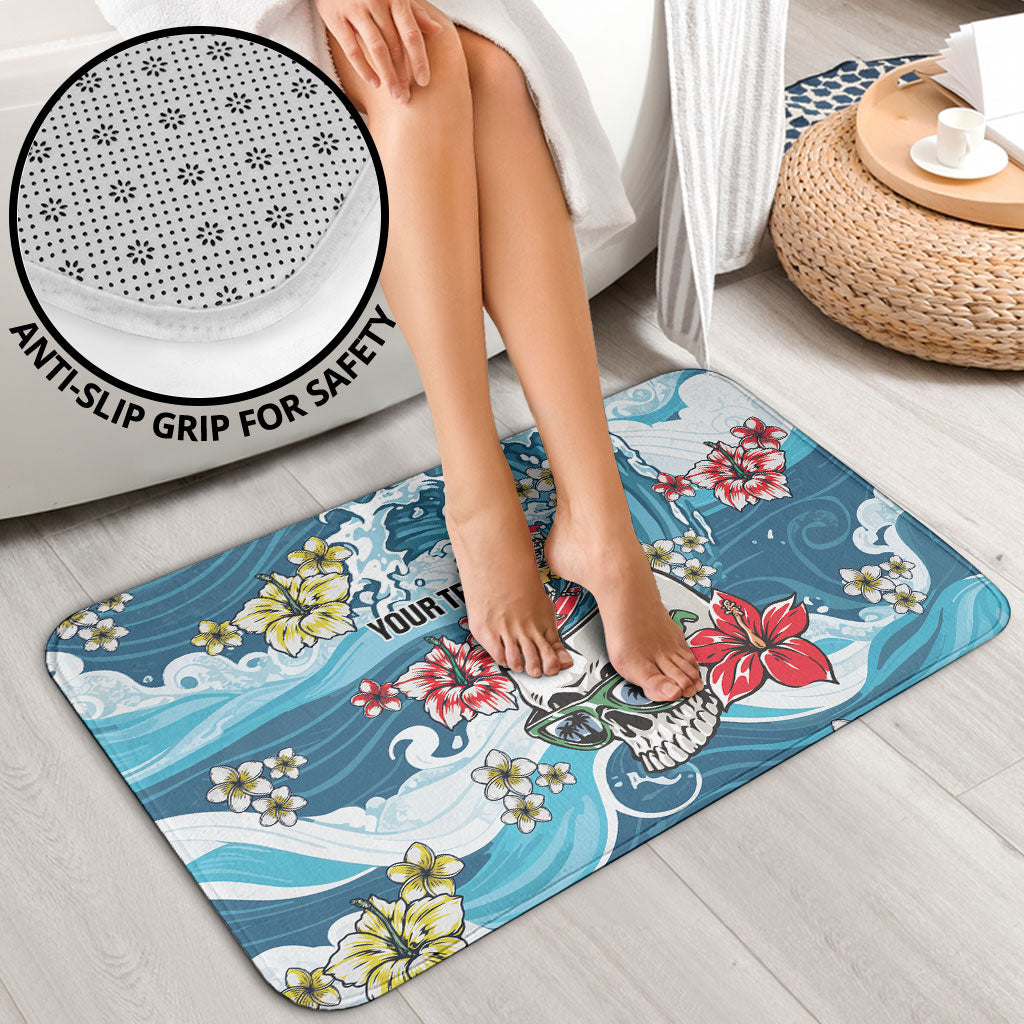 Hawaii Santa Skeleton Surfing Personalized Bathroom Set Mele Kalikimaka i Iulai! LT9 - Polynesian Pride