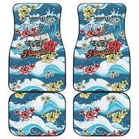 Hawaii Santa Skeleton Surfing Personalized Car Mats Mele Kalikimaka i Iulai!