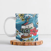 Hawaii Santa Skeleton Surfing Personalized Ceramic Mug Mele Kalikimaka i Iulai!