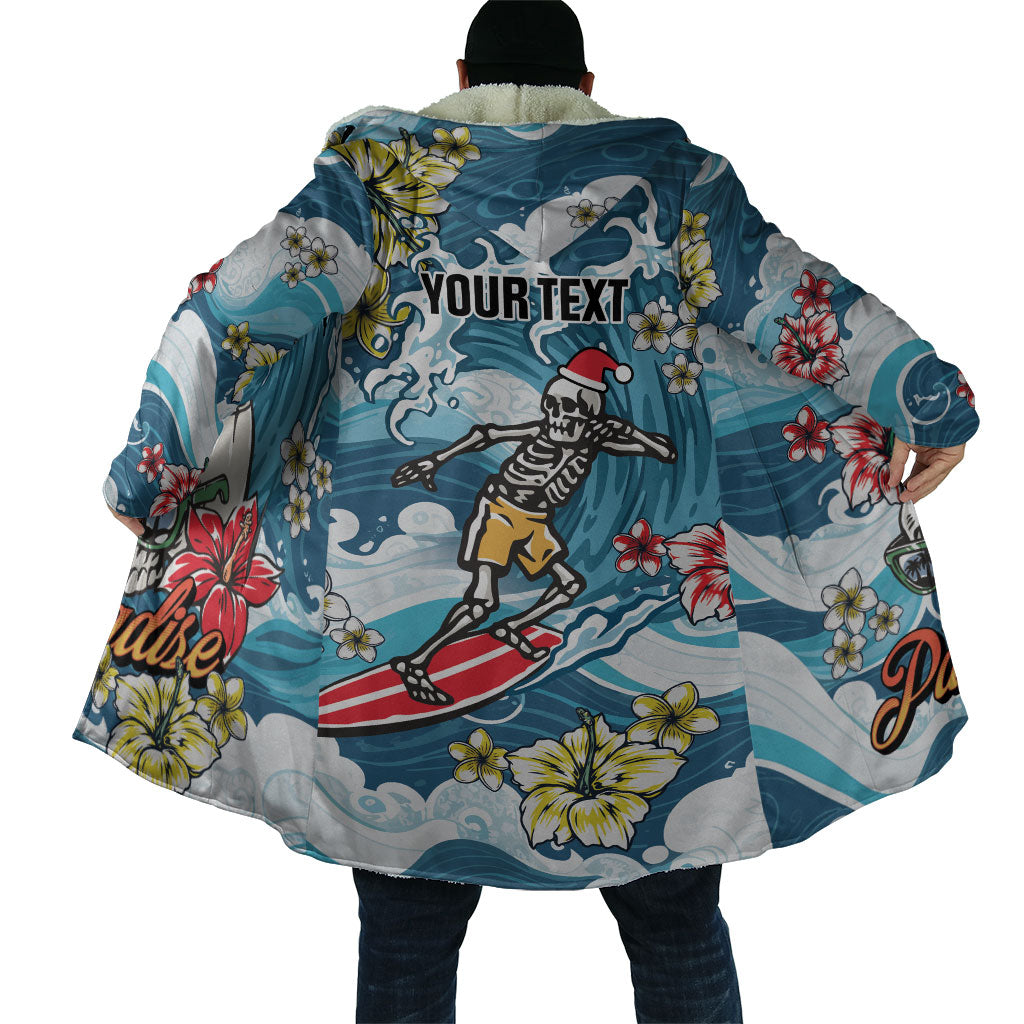 Hawaii Santa Skeleton Surfing Personalized Cloak Mele Kalikimaka i Iulai! LT9 - Polynesian Pride
