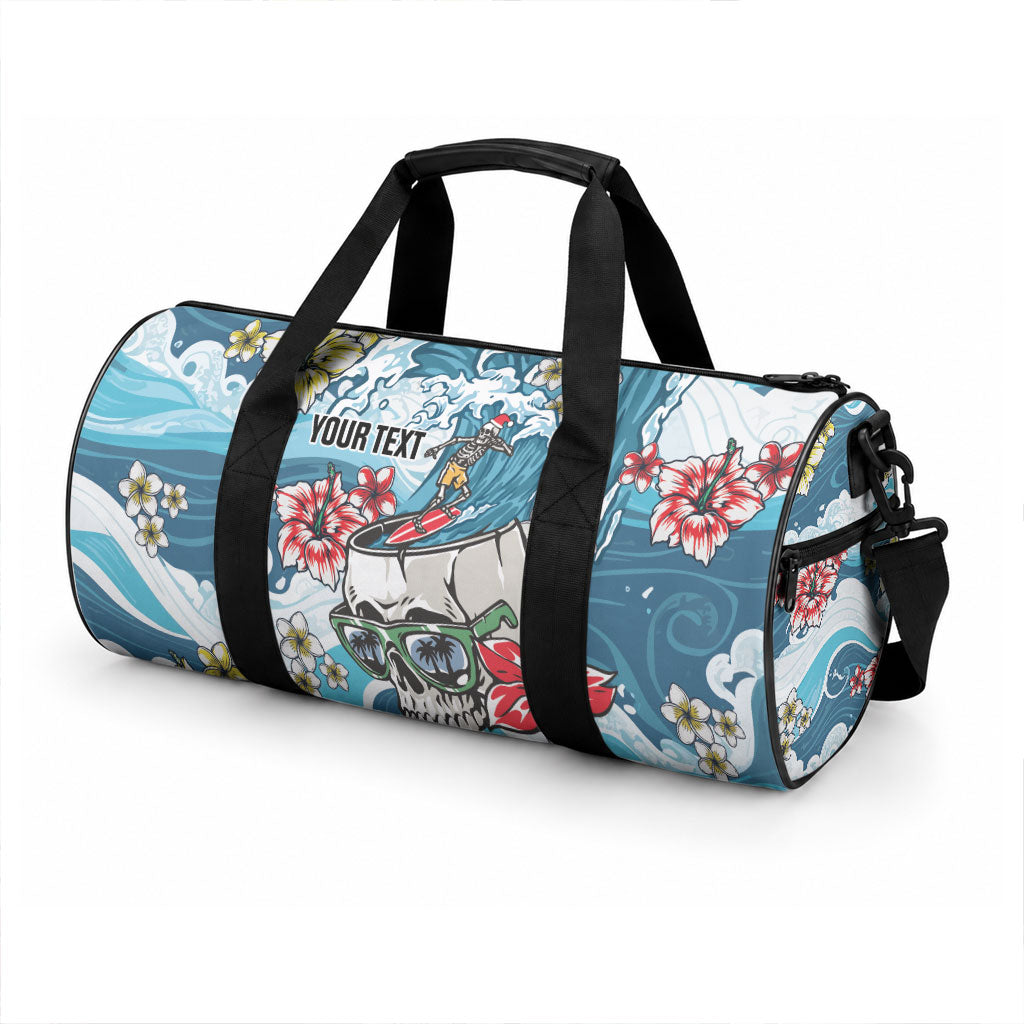 Hawaii Santa Skeleton Surfing Personalized Duffle Bag Mele Kalikimaka i Iulai! LT9 - Polynesian Pride