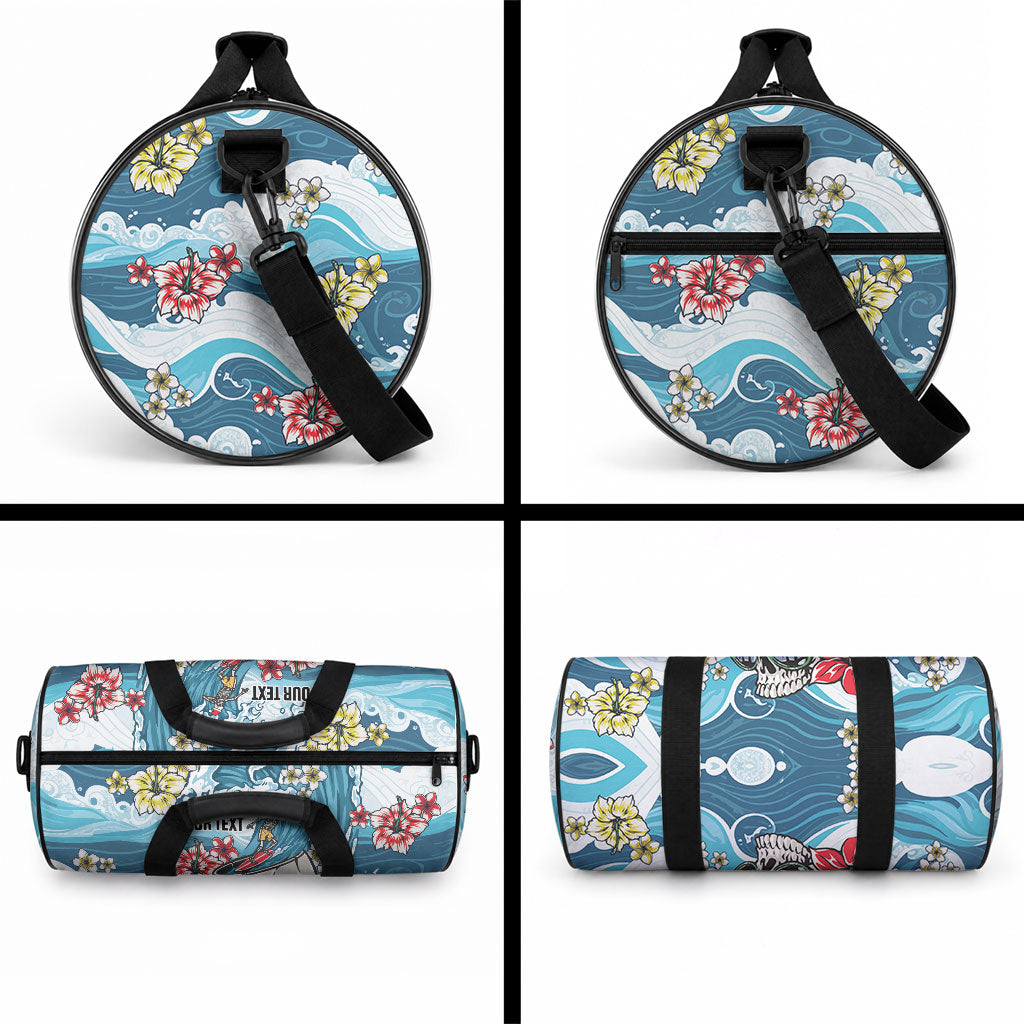 Hawaii Santa Skeleton Surfing Personalized Duffle Bag Mele Kalikimaka i Iulai! LT9 - Polynesian Pride