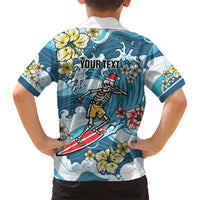 Hawaii Santa Skeleton Surfing Personalized Family Matching Summer Maxi Dress and Hawaiian Shirt Mele Kalikimaka i Iulai! LT9 - Polynesian Pride